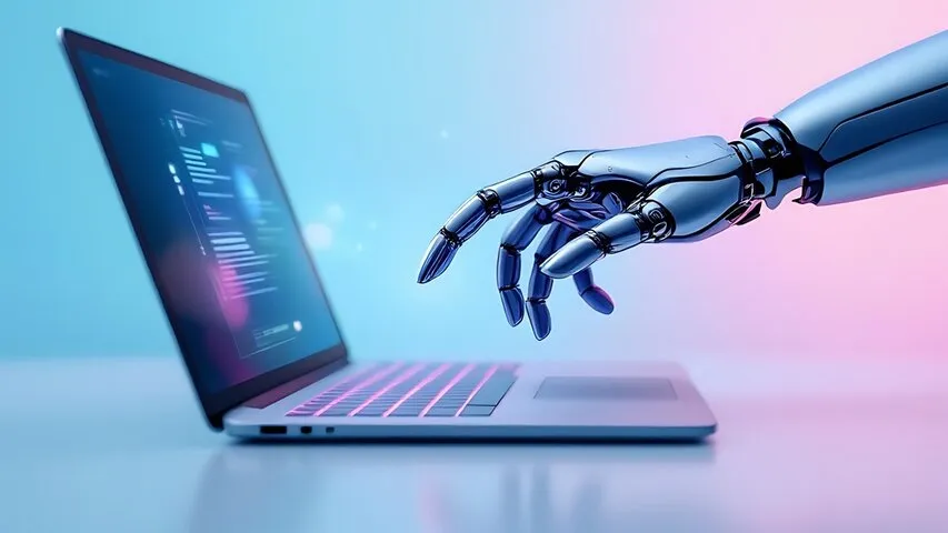 로봇이 야간에도 일을 하려는 모습을 상징한 사진