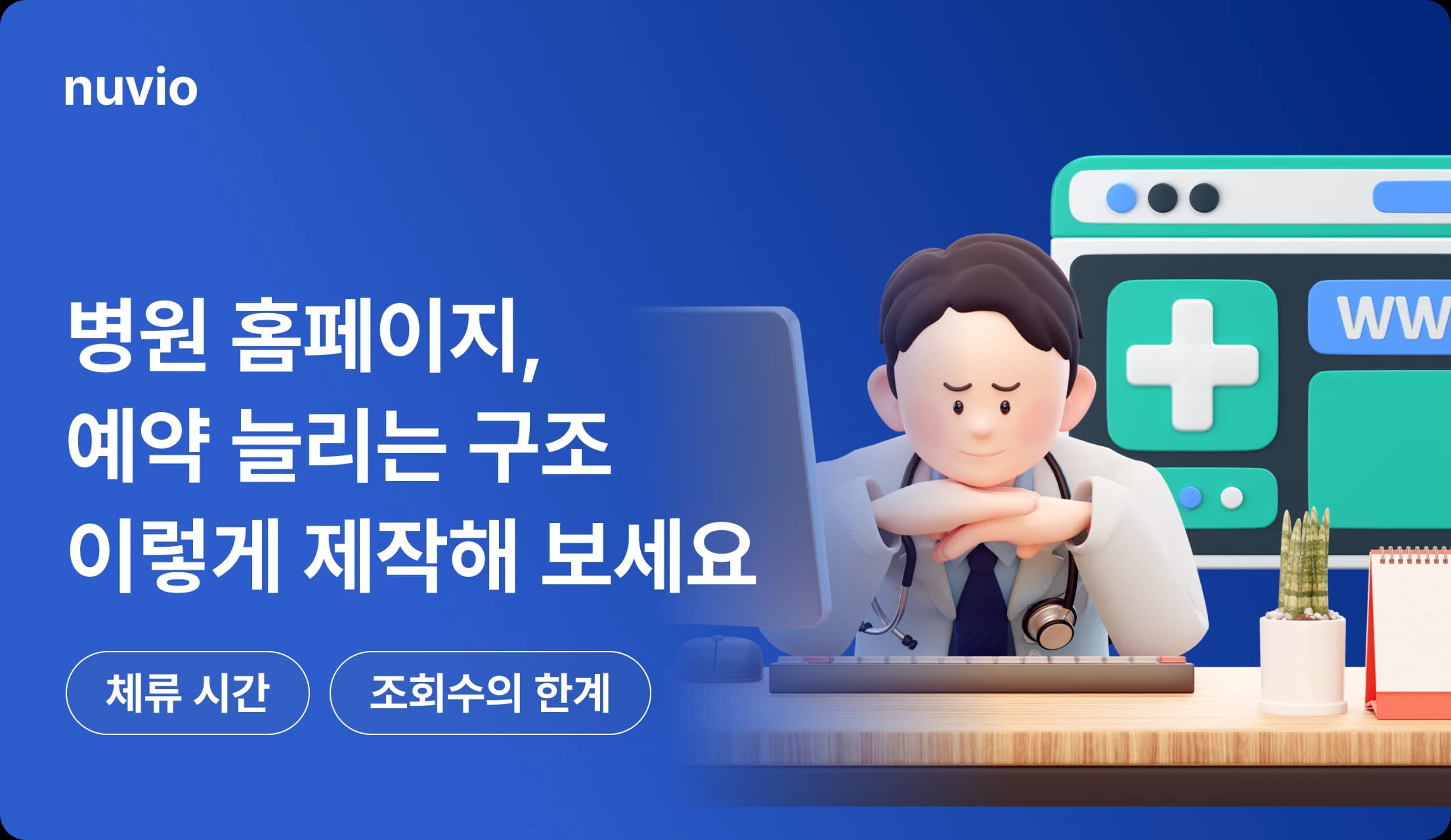 병원 홈페이지 제작 핵심 구조 인포그래픽