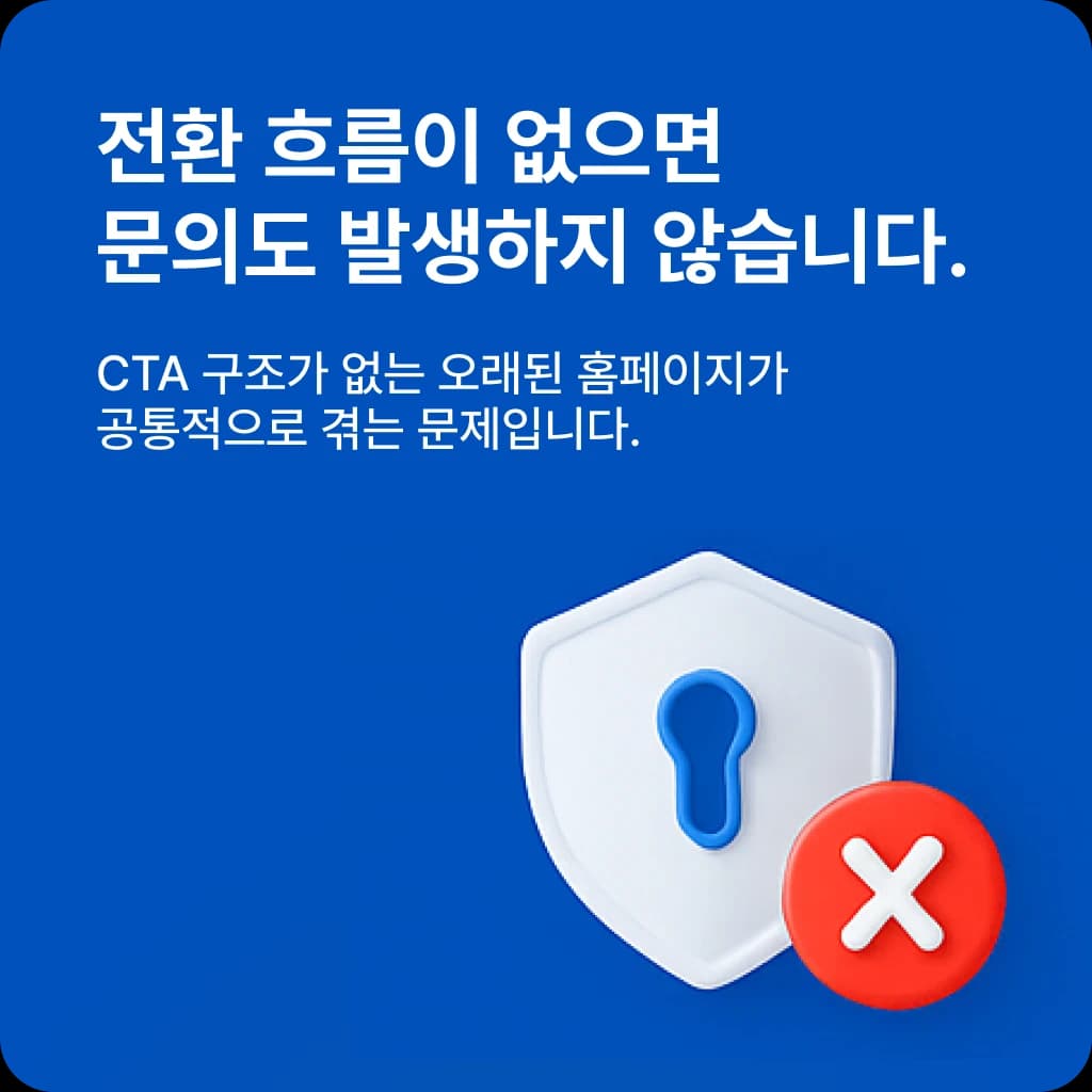 전환 흐름 부재 문제를 설명하는 인포그래픽