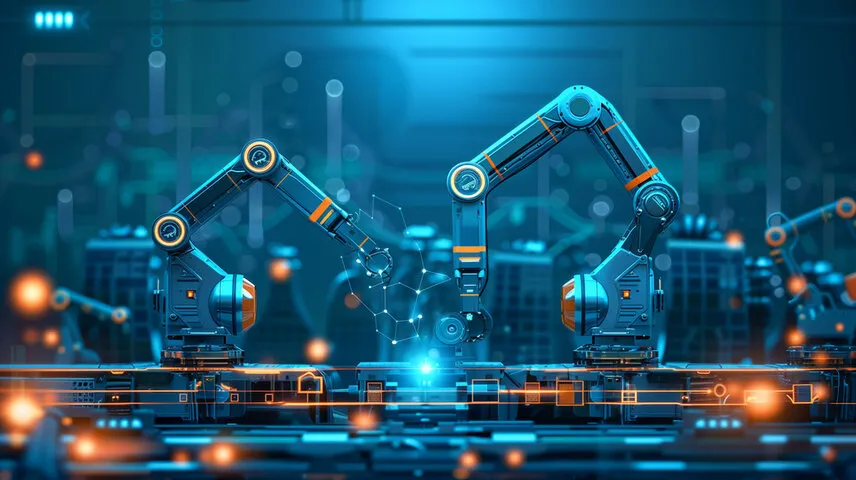 회의 중 테이블 위 자료와 포스트잇, 전략적 논의를 상징